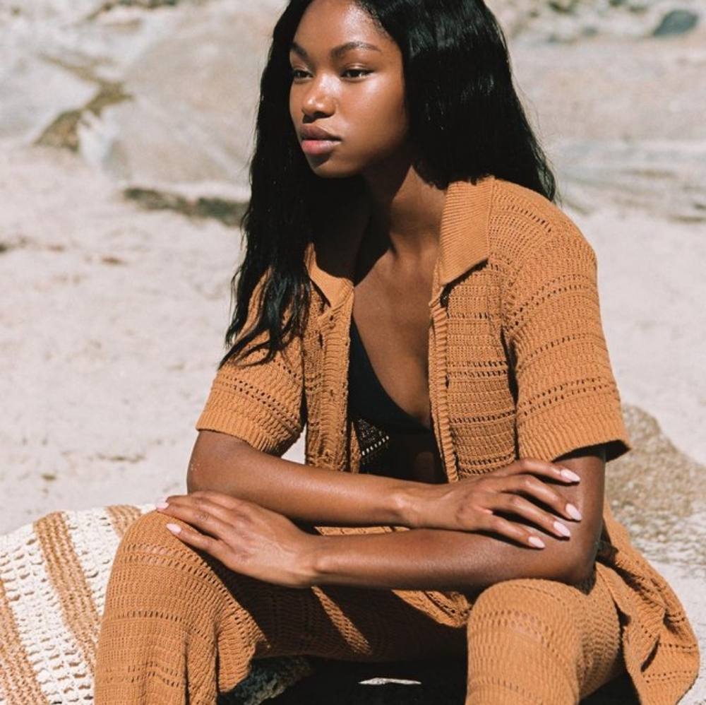 L*Space Marbella Crochet Top Swim Coverup Mojave